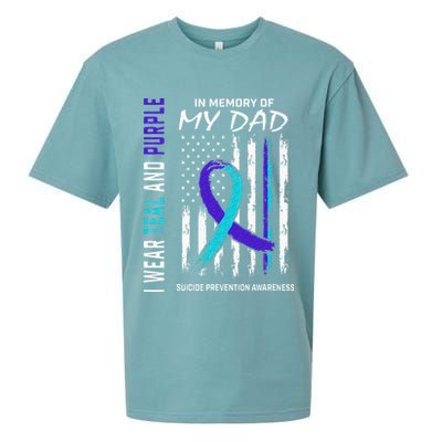 In Memory Of Dad Suicide Awareness Prevention American Flag Sueded Cloud Jersey T-Shirt