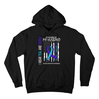 In Memory Of My Husband Suicide Awareness Prevention Flag Hoodie