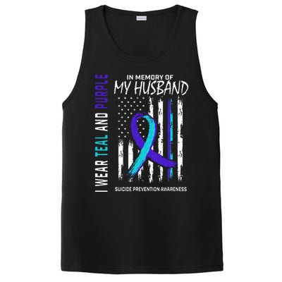 In Memory Of My Husband Suicide Awareness Prevention Flag PosiCharge Competitor Tank