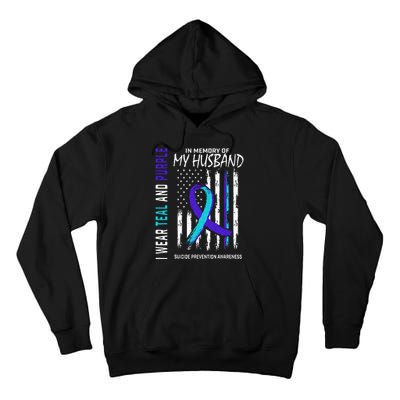 In Memory Of My Husband Suicide Awareness Prevention Flag Tall Hoodie