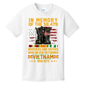 In Memory Of The 58479 Brothers And Sisters Vietnam Veteran Kids T-Shirt