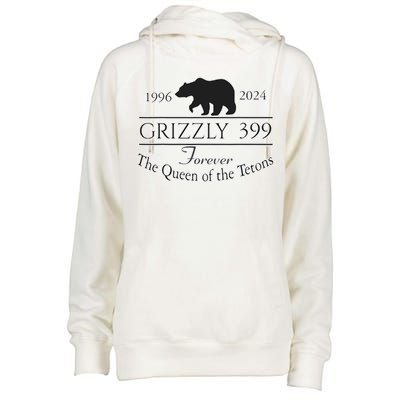 In Memory Of Bear 399 Forever Queen Of The Tetons Womens Funnel Neck Pullover Hood
