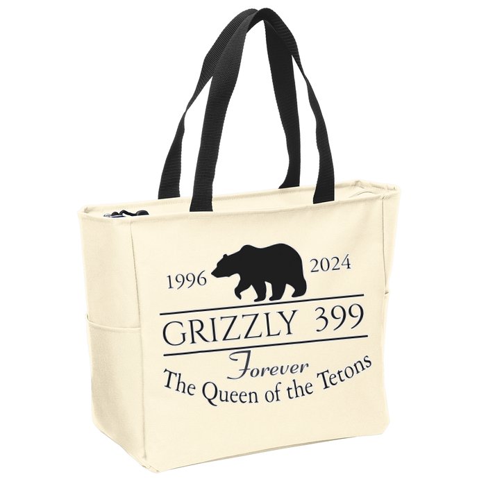 In Memory Of Bear 399 Forever Queen Of The Tetons Zip Tote Bag