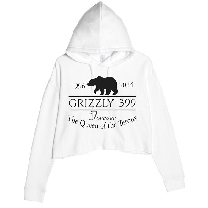 In Memory Of Bear 399 Forever Queen Of The Tetons Crop Fleece Hoodie
