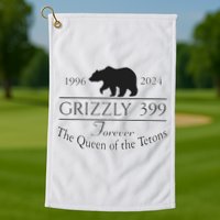 In Memory Of Bear 399 Forever Queen Of The Tetons Golf Towel