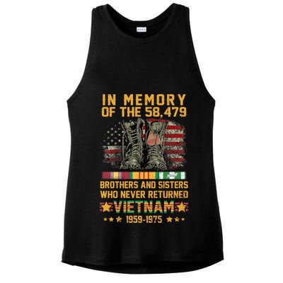 In Memory Of The 58479 Brothers And Sisters Vietnam Veteran Gift Ladies PosiCharge Tri-Blend Wicking Tank