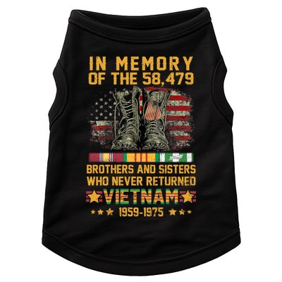 In Memory Of The 58479 Brothers And Sisters Vietnam Veteran Gift Doggie Tank
