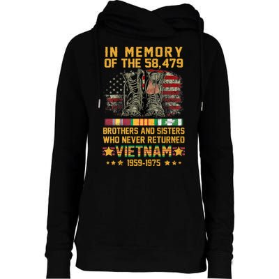 In Memory Of The 58479 Brothers And Sisters Vietnam Veteran Gift Womens Funnel Neck Pullover Hood
