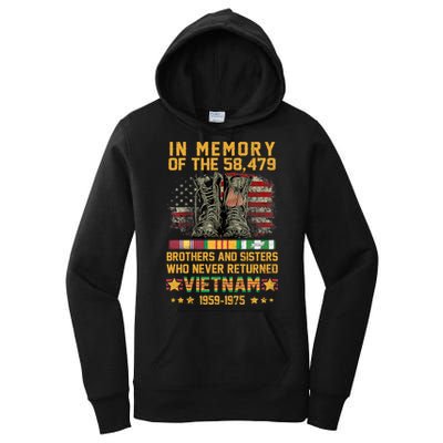 In Memory Of The 58479 Brothers And Sisters Vietnam Veteran Gift Women's Pullover Hoodie