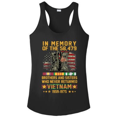 In Memory Of The 58479 Brothers And Sisters Vietnam Veteran Gift Ladies PosiCharge Competitor Racerback Tank