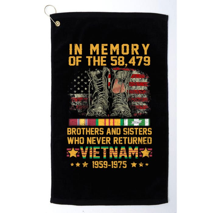 In Memory Of The 58479 Brothers And Sisters Vietnam Veteran Gift Golf Towel