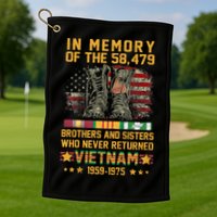 In Memory Of The 58479 Brothers And Sisters Vietnam Veteran Gift Golf Towel