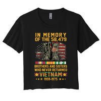 In Memory Of The 58479 Brothers And Sisters Vietnam Veteran Gift Women's Crop Top Tee