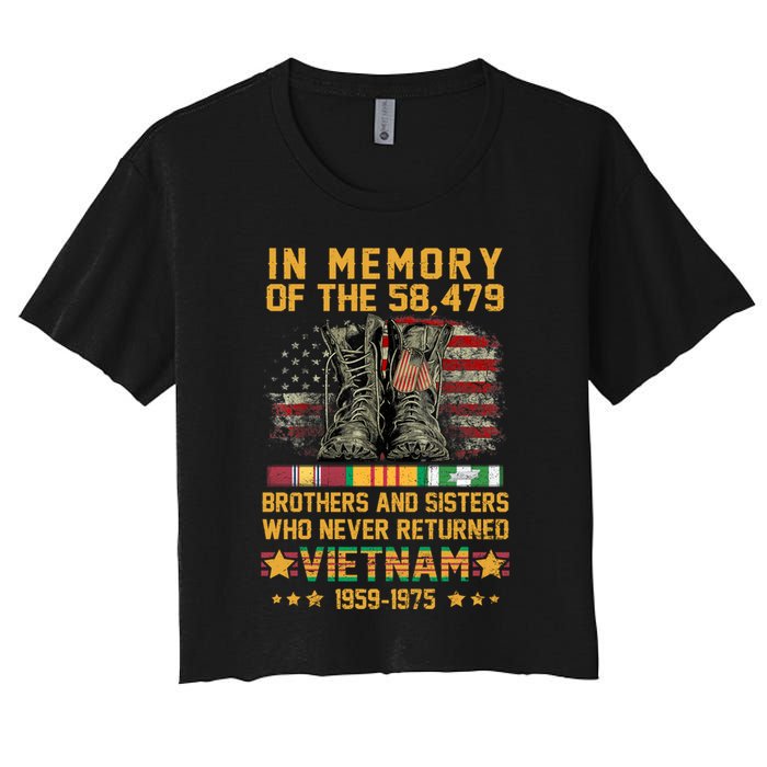 In Memory Of The 58479 Brothers And Sisters Vietnam Veteran Gift Women's Crop Top Tee