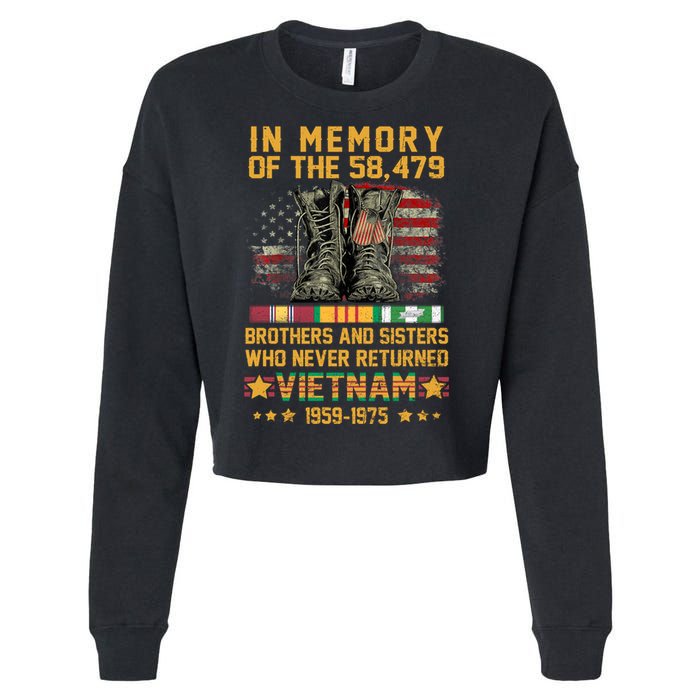 In Memory Of The 58479 Brothers And Sisters Vietnam Veteran Gift Cropped Pullover Crew
