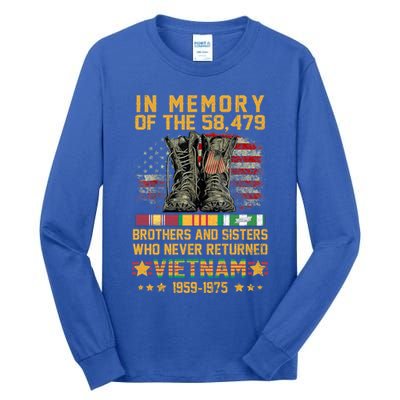 In Memory Of The 58479 Brothers And Sisters Vietnam Veteran Gift Tall Long Sleeve T-Shirt