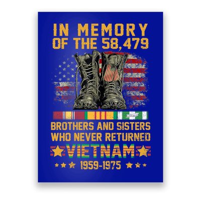 In Memory Of The 58479 Brothers And Sisters Vietnam Veteran Gift Poster