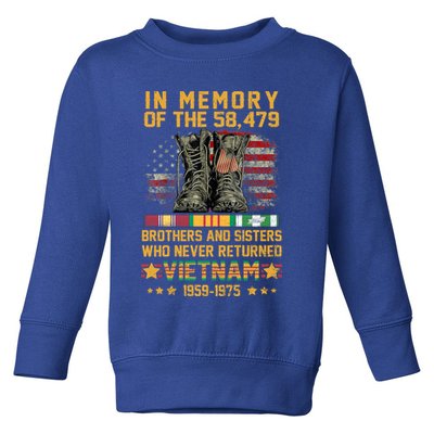In Memory Of The 58479 Brothers And Sisters Vietnam Veteran Gift Toddler Sweatshirt