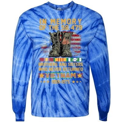 In Memory Of The 58479 Brothers And Sisters Vietnam Veteran Gift Tie-Dye Long Sleeve Shirt