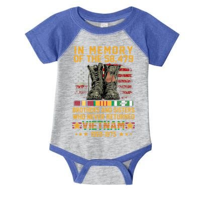 In Memory Of The 58479 Brothers And Sisters Vietnam Veteran Gift Infant Baby Jersey Bodysuit
