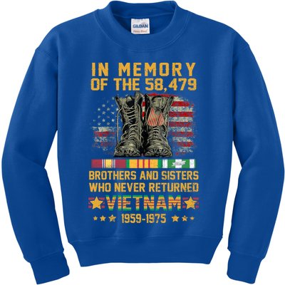 In Memory Of The 58479 Brothers And Sisters Vietnam Veteran Gift Kids Sweatshirt