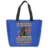 In Memory Of The 58479 Brothers And Sisters Vietnam Veteran Gift Zip Tote Bag