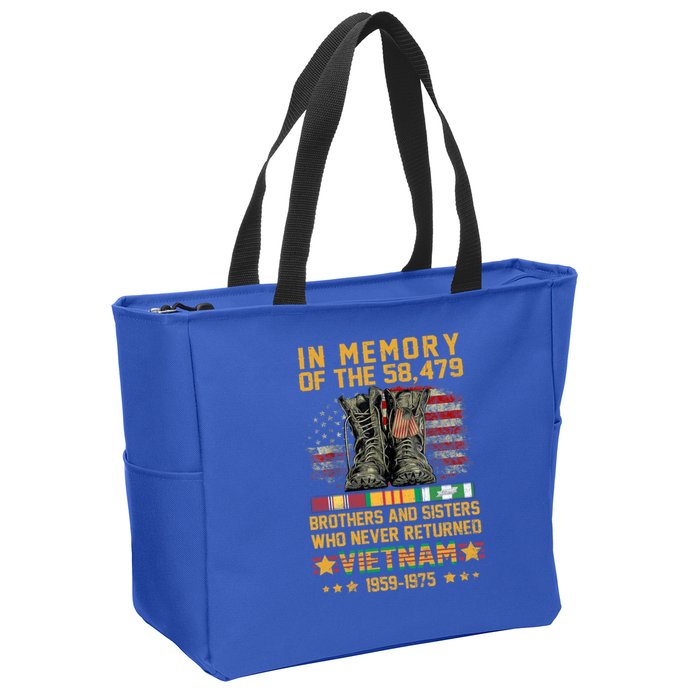 In Memory Of The 58479 Brothers And Sisters Vietnam Veteran Gift Zip Tote Bag