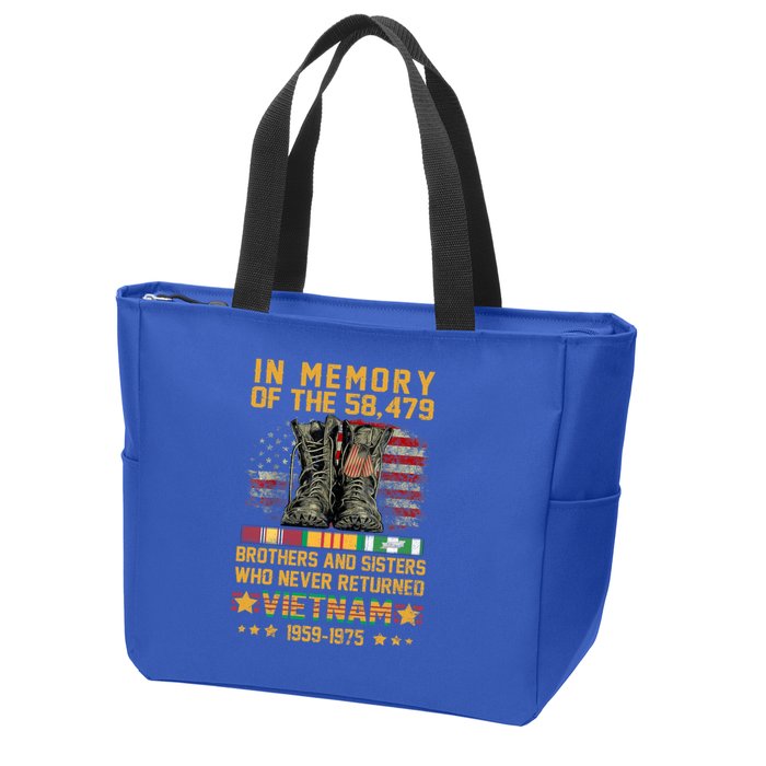 In Memory Of The 58479 Brothers And Sisters Vietnam Veteran Gift Zip Tote Bag