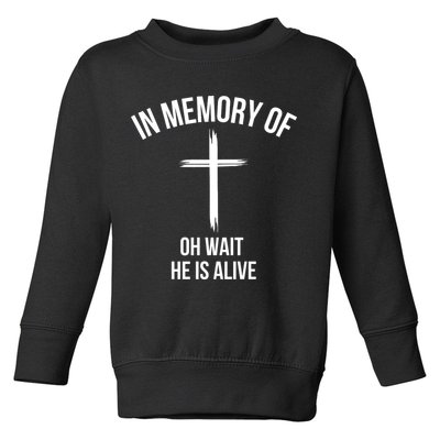 In Memory Of Oh Wait He Is Alive Toddler Sweatshirt