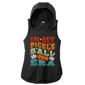 In My Pickleball Era Retro Waving Style Ladies PosiCharge Tri-Blend Wicking Draft Hoodie Tank