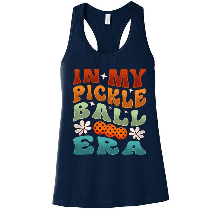 In My Pickleball Era Retro Waving Style Women's Racerback Tank