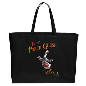 In My Porch Goose And Chill Era Funny Cotton Canvas Jumbo Tote