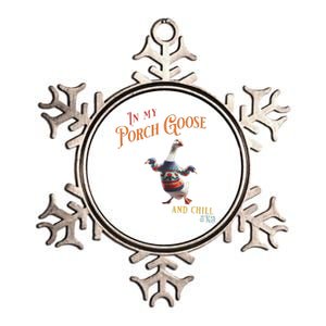 In My Porch Goose And Chill Era Funny Metallic Star Ornament