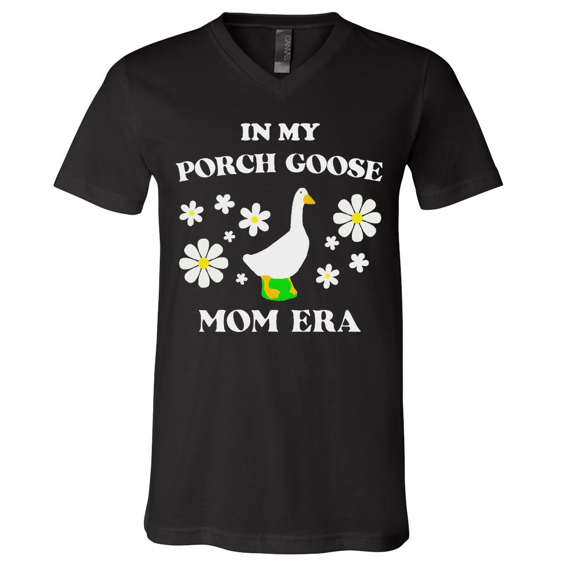 In My Porch Goose Mom Era Goose Clothes Silly Cute Groovy V-Neck T-Shirt