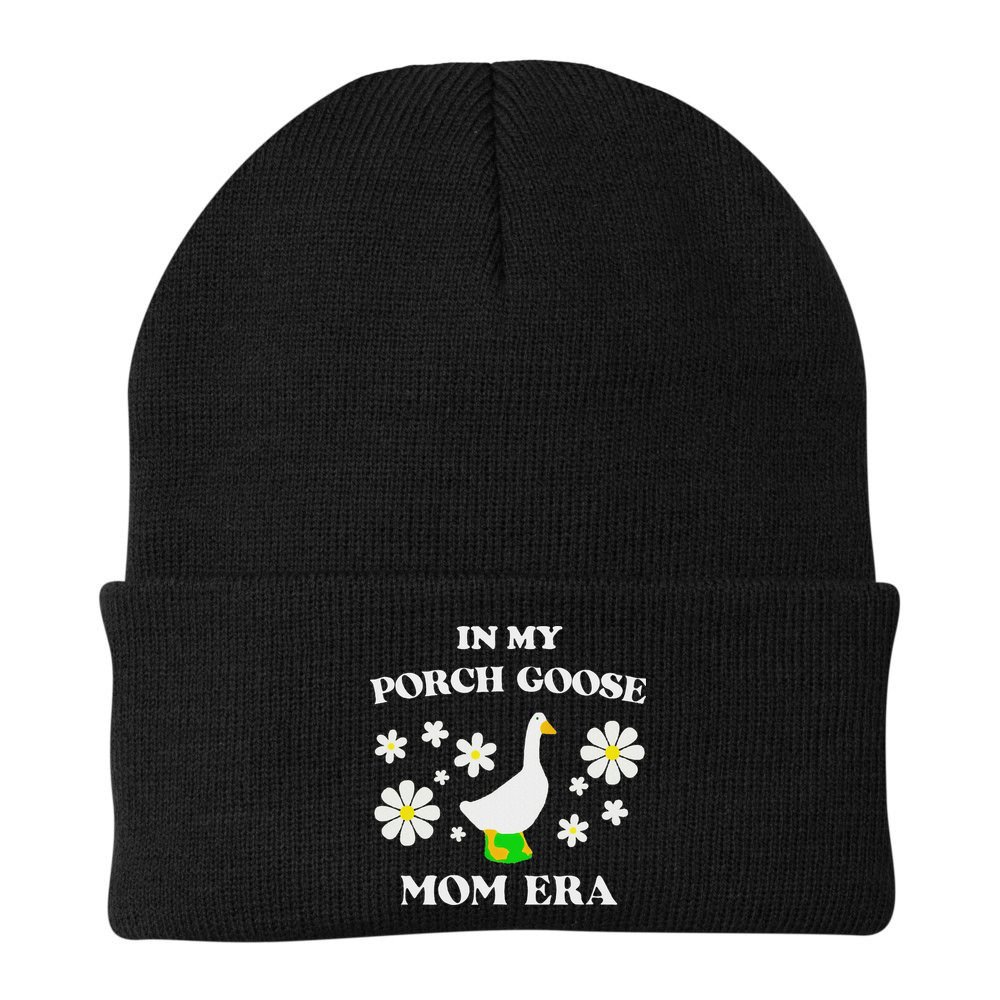 In My Porch Goose Mom Era Goose Clothes Silly Cute Groovy Beanie