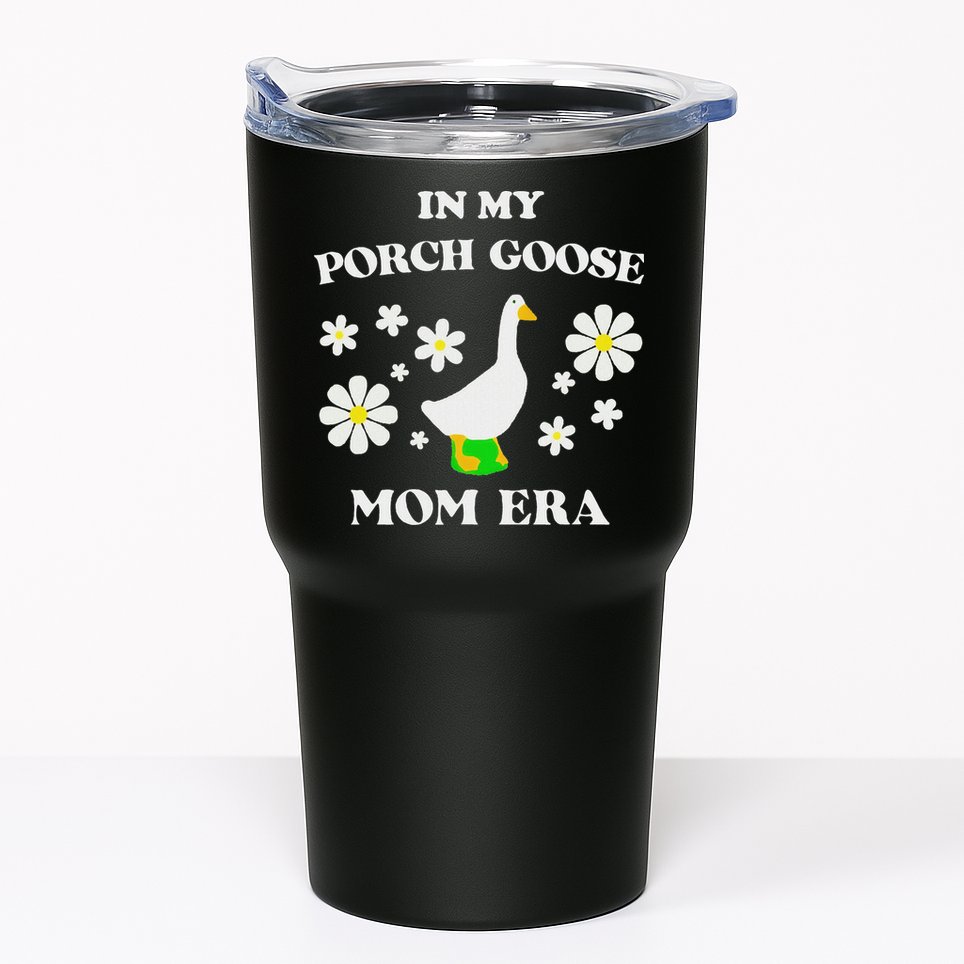 In My Porch Goose Mom Era Goose Clothes Silly Cute Groovy Tumbler