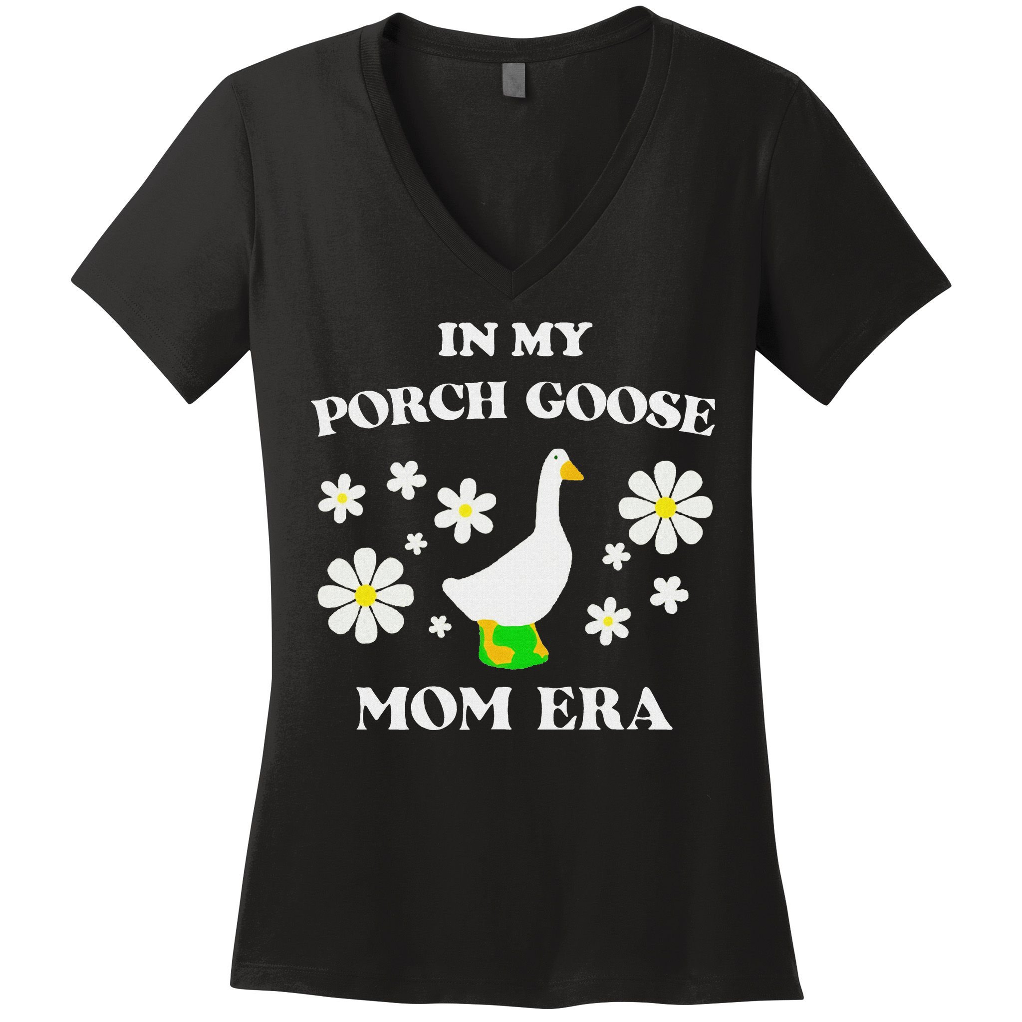 In My Porch Goose Mom Era Goose Clothes Silly Cute Groovy Women's V-Neck T-Shirt
