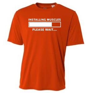 Installing Muscles Please Wait Cooling Performance Crew T-Shirt