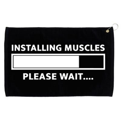 Installing Muscles Please Wait Grommeted Golf Towel