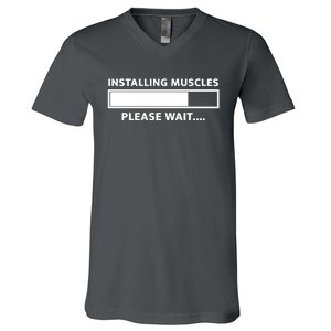 Installing Muscles Please Wait V-Neck T-Shirt