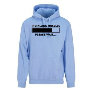 Installing Muscles Please Wait Unisex Surf Hoodie