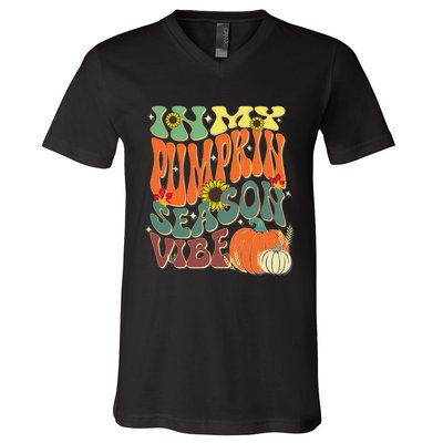 In My Pumpkin Season Vibe Halloween Thanksgiving Harvest V-Neck T-Shirt