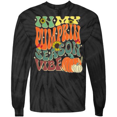 In My Pumpkin Season Vibe Halloween Thanksgiving Harvest Tie-Dye Long Sleeve Shirt