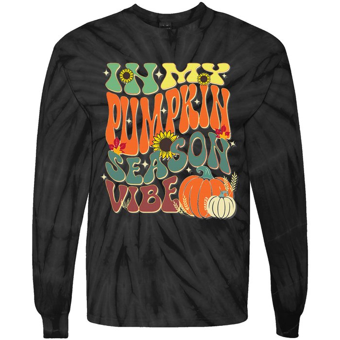 In My Pumpkin Season Vibe Halloween Thanksgiving Harvest Tie-Dye Long Sleeve Shirt