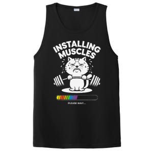 Installing Muscles Please Wait Cat Workout Gym Fitness PosiCharge Competitor Tank