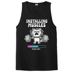 Installing Muscles Please Wait Cat Workout Gym Fitness PosiCharge Competitor Tank