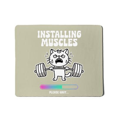 Installing Muscles Please Wait Cat Workout Gym Fitness Mousepad