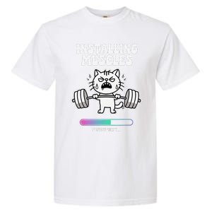 Installing Muscles Please Wait Cat Workout Gym Fitness Garment-Dyed Heavyweight T-Shirt