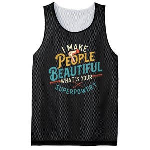 I Make People Beautiful Hairdresser Hairstylist Hair Salon Mesh Reversible Basketball Jersey Tank