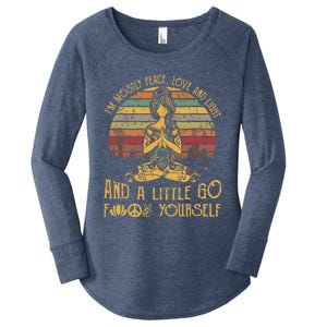 IM Mostly Peace Love And Light & Little Go F Yourself Women's Perfect Tri Tunic Long Sleeve Shirt